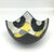 Bowl - Textured black with black crescents with grey and yellow circles