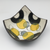 Bowl - Textured black with black crescents with grey and yellow circles