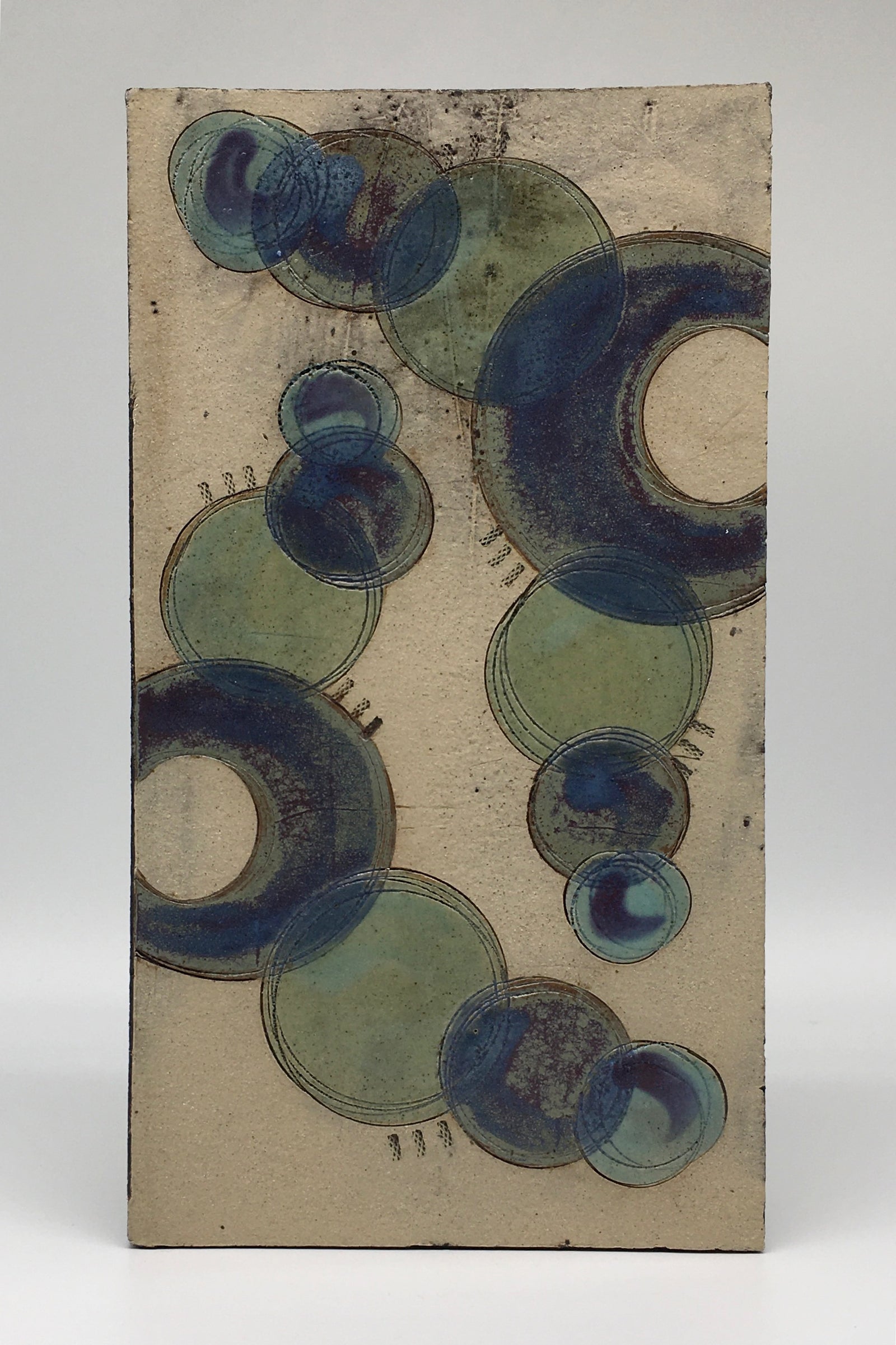 Medium wall plaque- muted purple blue circles