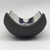 Bowl - Textured black with many blue circles and purple crescents