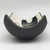 Bowl - Textured black with black crescents with grey and yellow circles