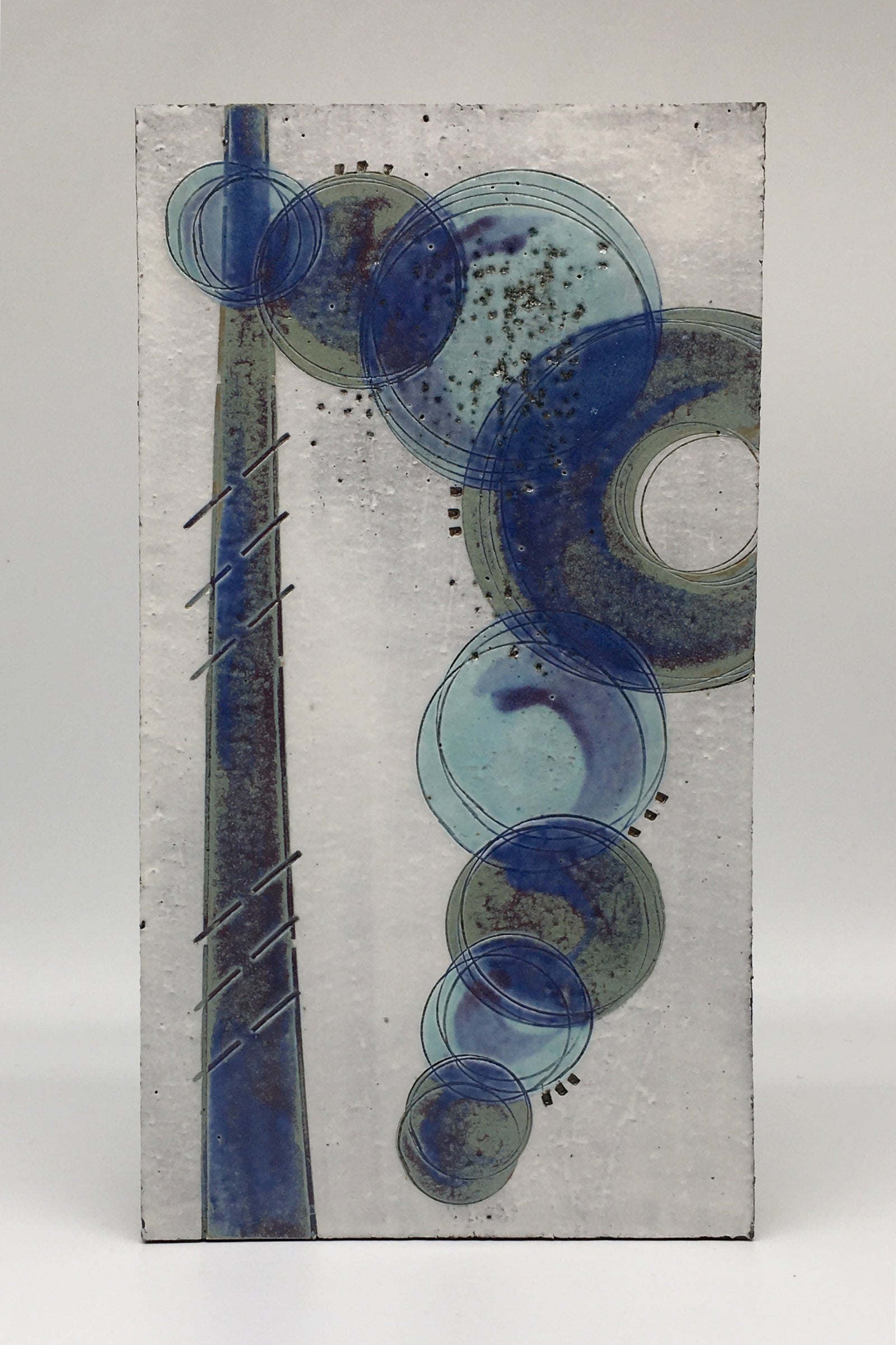 Medium wall plaque - with purple crescent and line