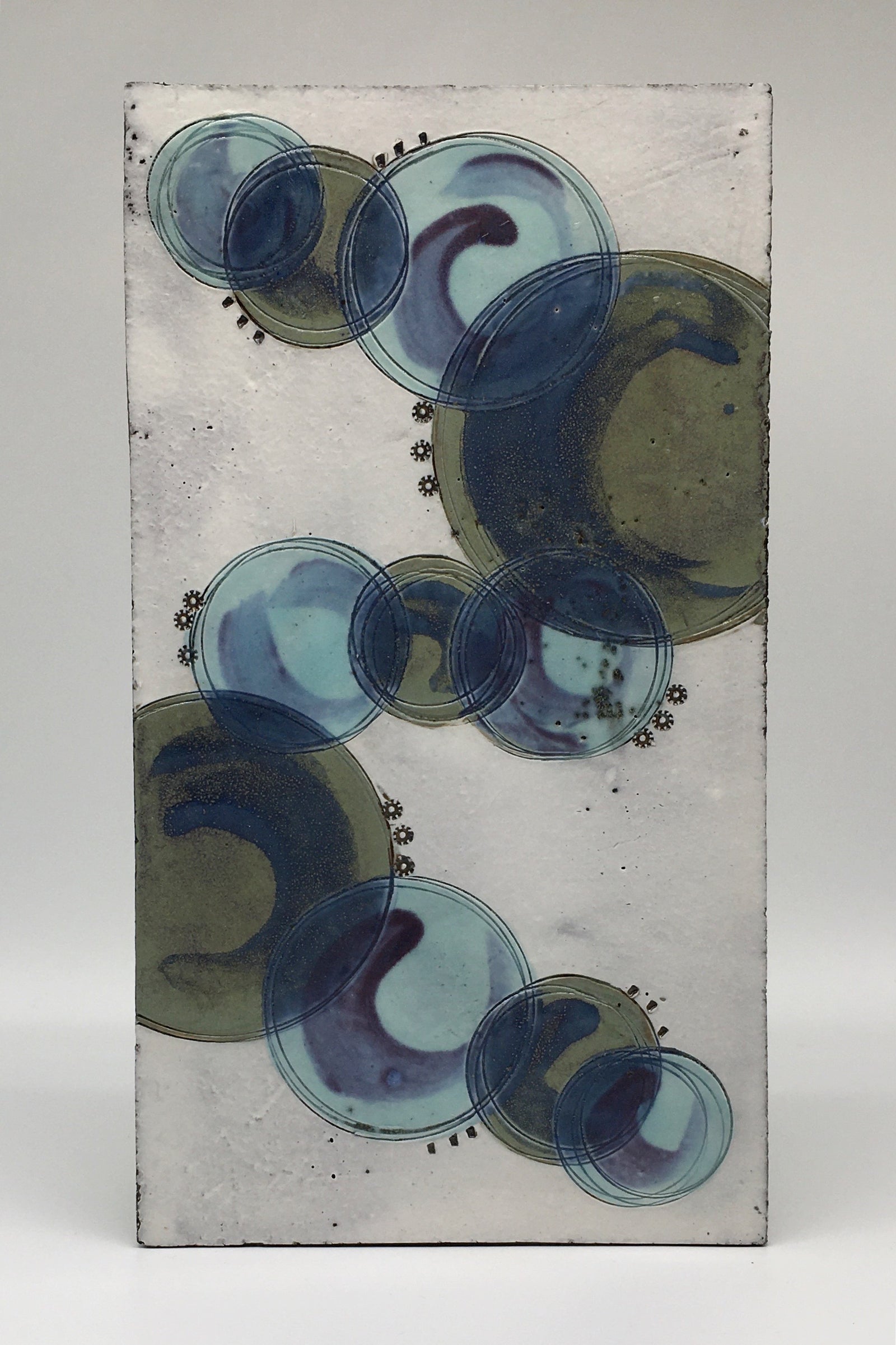 Medium wall plaque - purple, blue/green and turquoise circles