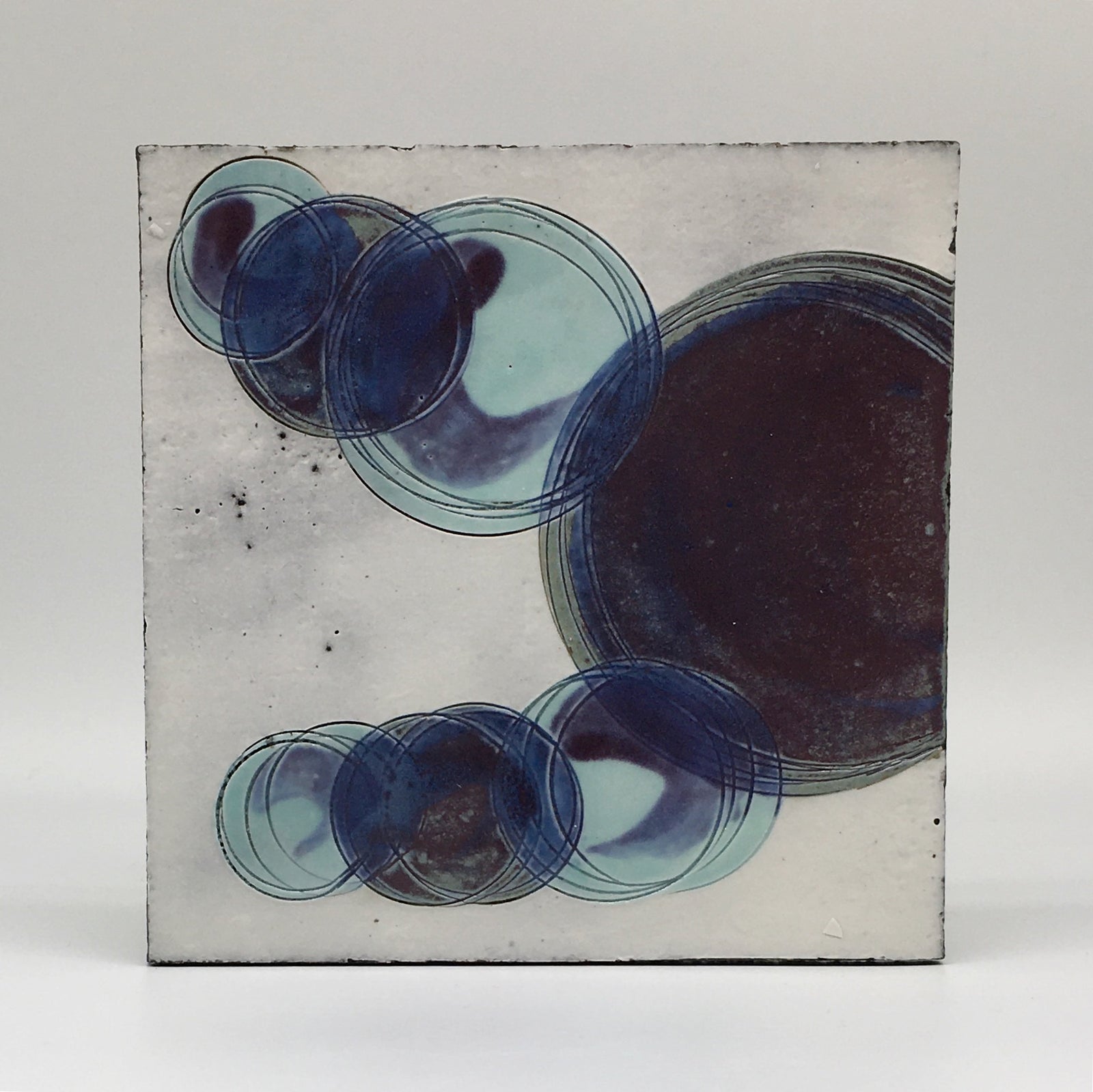 Small wall plaque - with green purple circles and turquoise spots