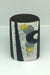 Medium Wrap Pot -  Textured black with two yellow circles, black line and crescent