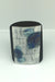 Small wrap Pot - Textured black with purple circles lines and turquoise circles