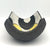 Bowl - Textured black with black crescents with grey and yellow circles