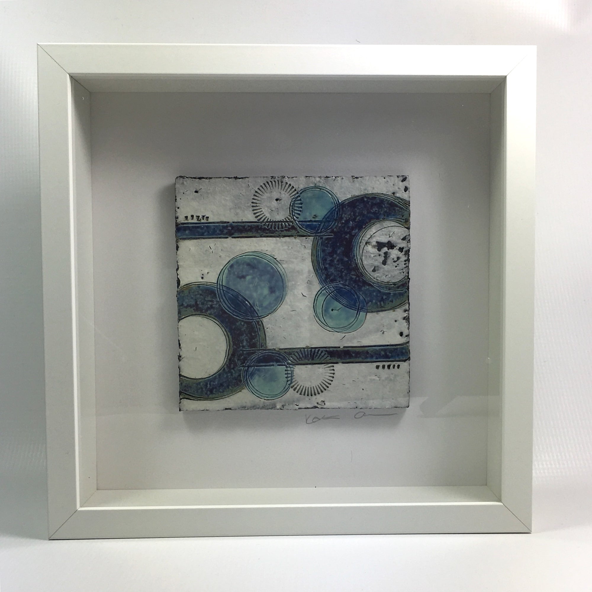Framed small wall plaque - bold purple line and crescent