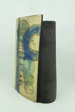 Medium Wrap Pot - Textured black with muted panel with bold purple crescent